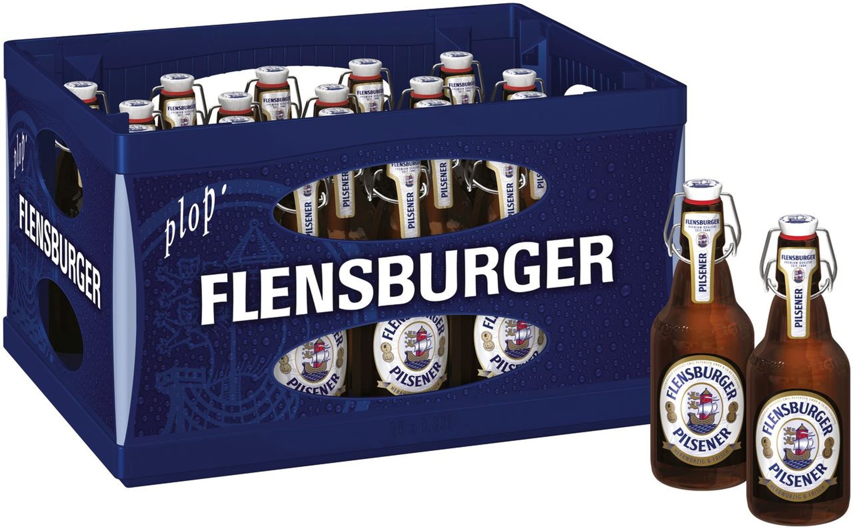 FLENSBURGER - Pilsener Bier Glas - 20 x 0,33 l Flaschen