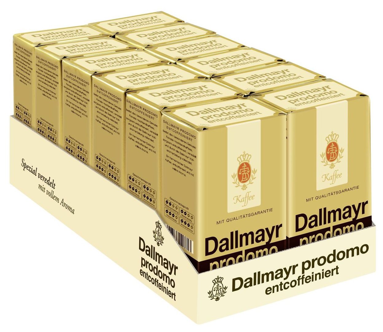 Dallmayr Prodomo entcoffeiniert, gemahlen, vak.-verpackt 12 x 500 g Packungen