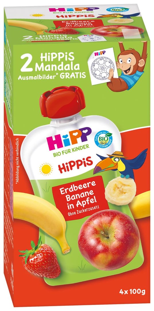 Hipp Hippis Erdbeere-Banane in Apfel - 400 g Paar