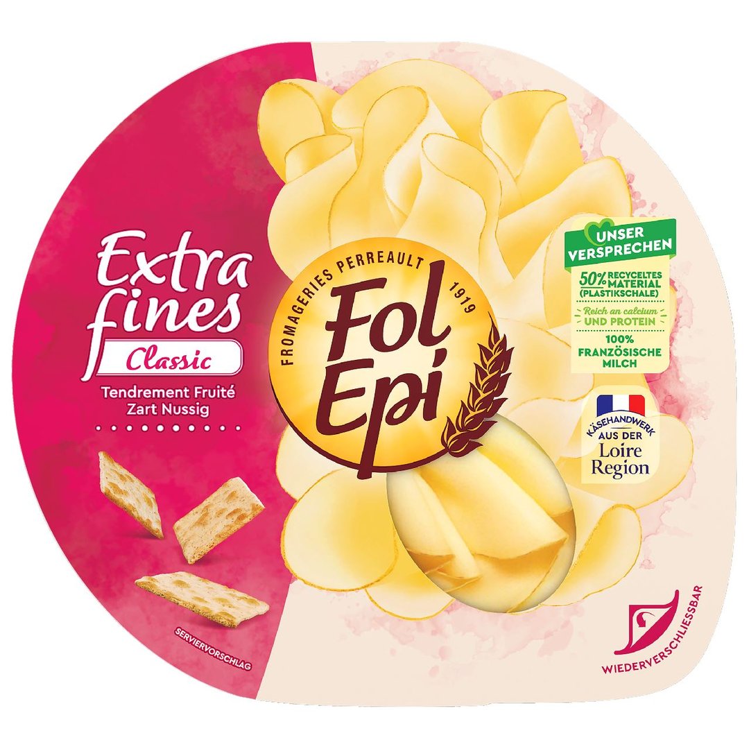 Fol Epi Extra Fines Classic nussig & mild, Schnittkäse, 50 % Fett i.Tr., gekühlt - 100 g Packung