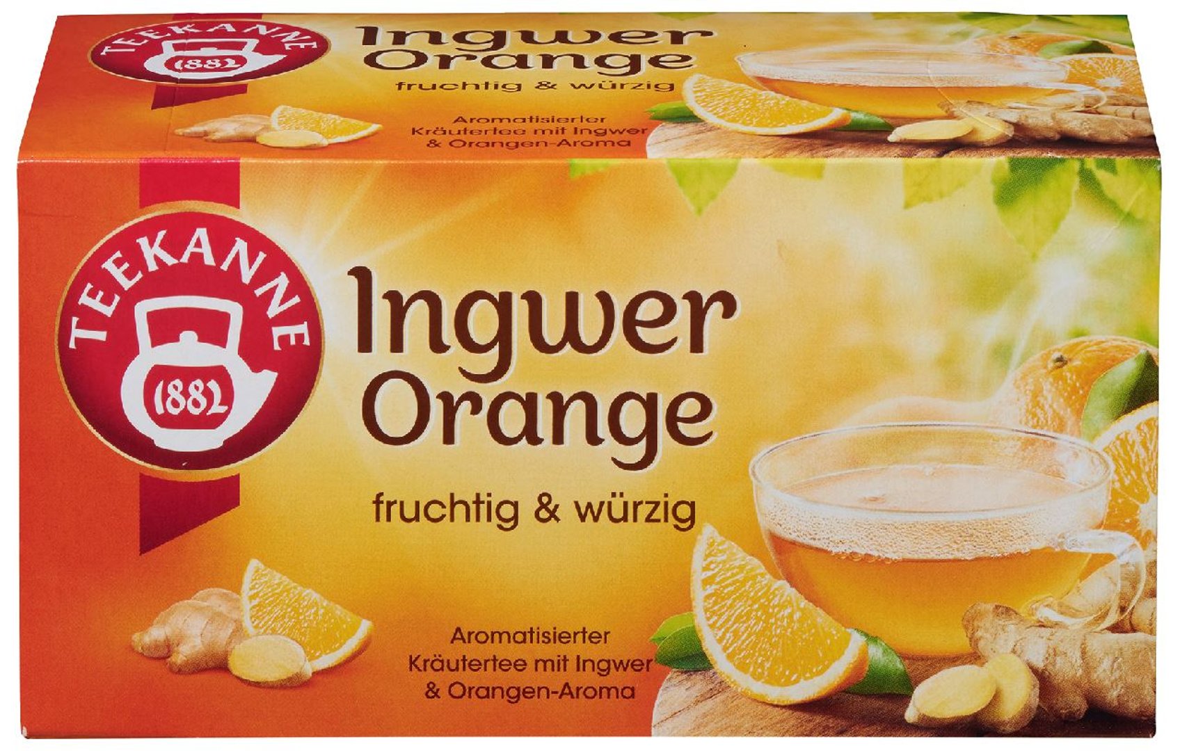 Teekanne - Grüner Tee Ingwer-Orange 18 Teebeutel - 32 g Faltschachtel