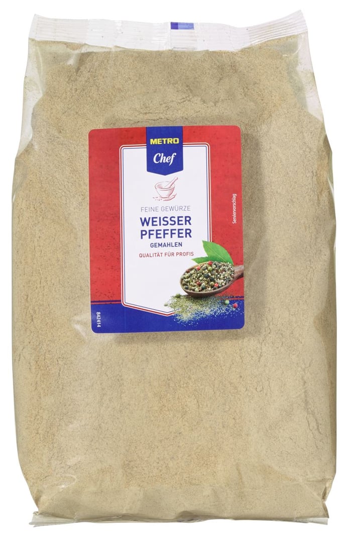 METRO Chef - Bag Pfeffer Weiß gemahlen - 1 x 1,1 kg Beutel