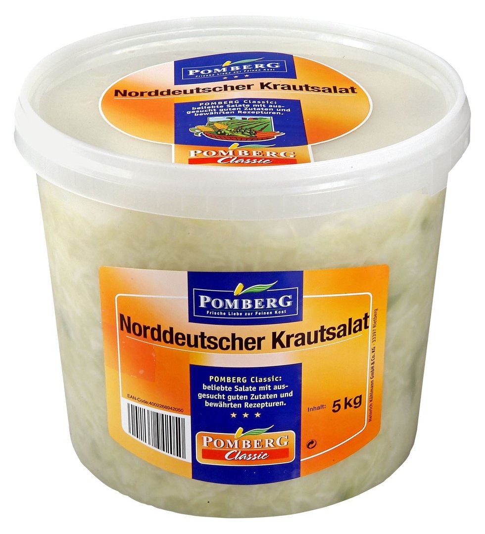 Pomberg - Norddeutscher-Krautsalat mit grüner Paprika in würzigem Aufguss 5 kg Eimer