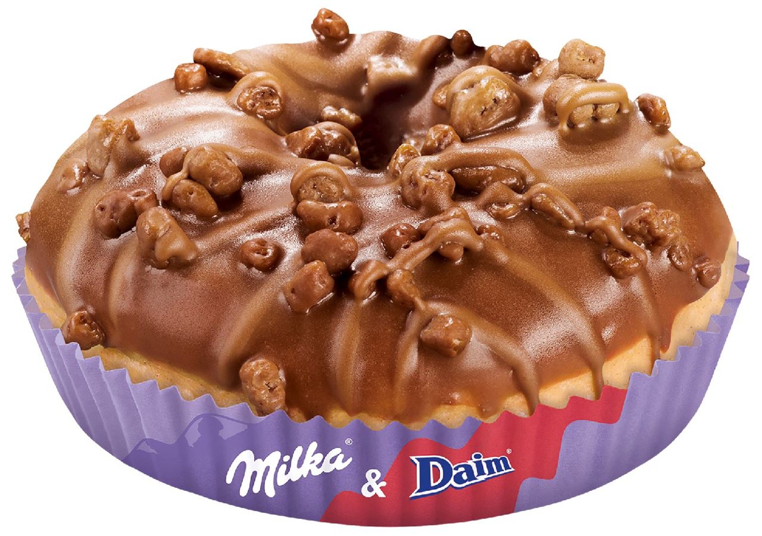 CSM - Donut mit Milka & Daim, tiefgefroren, fertig gebacken - 1 x 70 g Stück