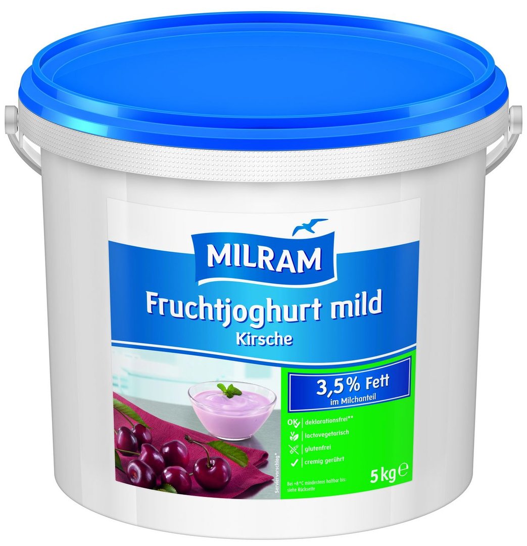 Milram - Fruchtjoghurt Schwarzkirsche 3,5 % Fett im Milchanteil - 5 kg Eimer