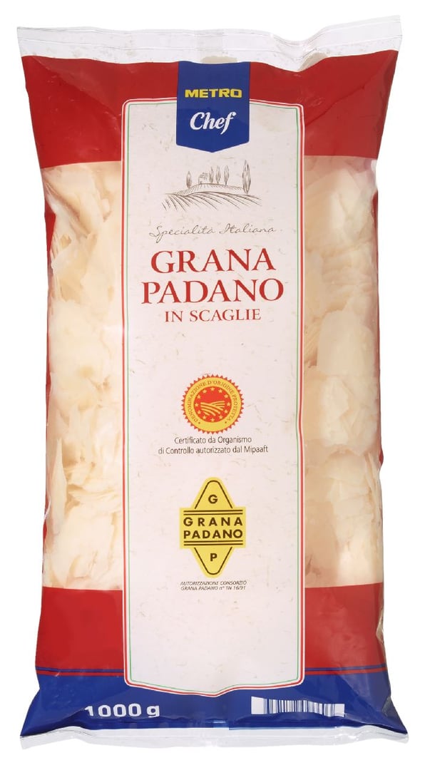 METRO Chef - Grana Padano Flakes 9 mm 32 % Fett - 1 kg Packung