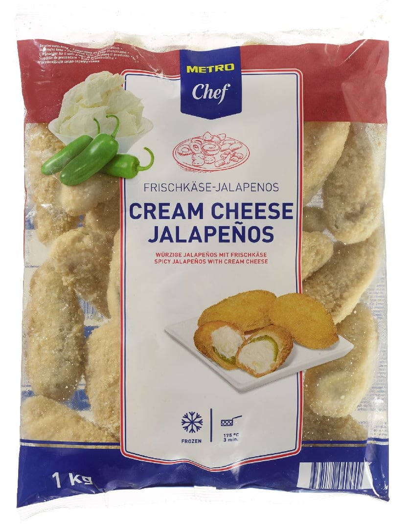 METRO Chef - Frischkäse Jalapenos tiefgefroren - 1 x 1 kg Beutel