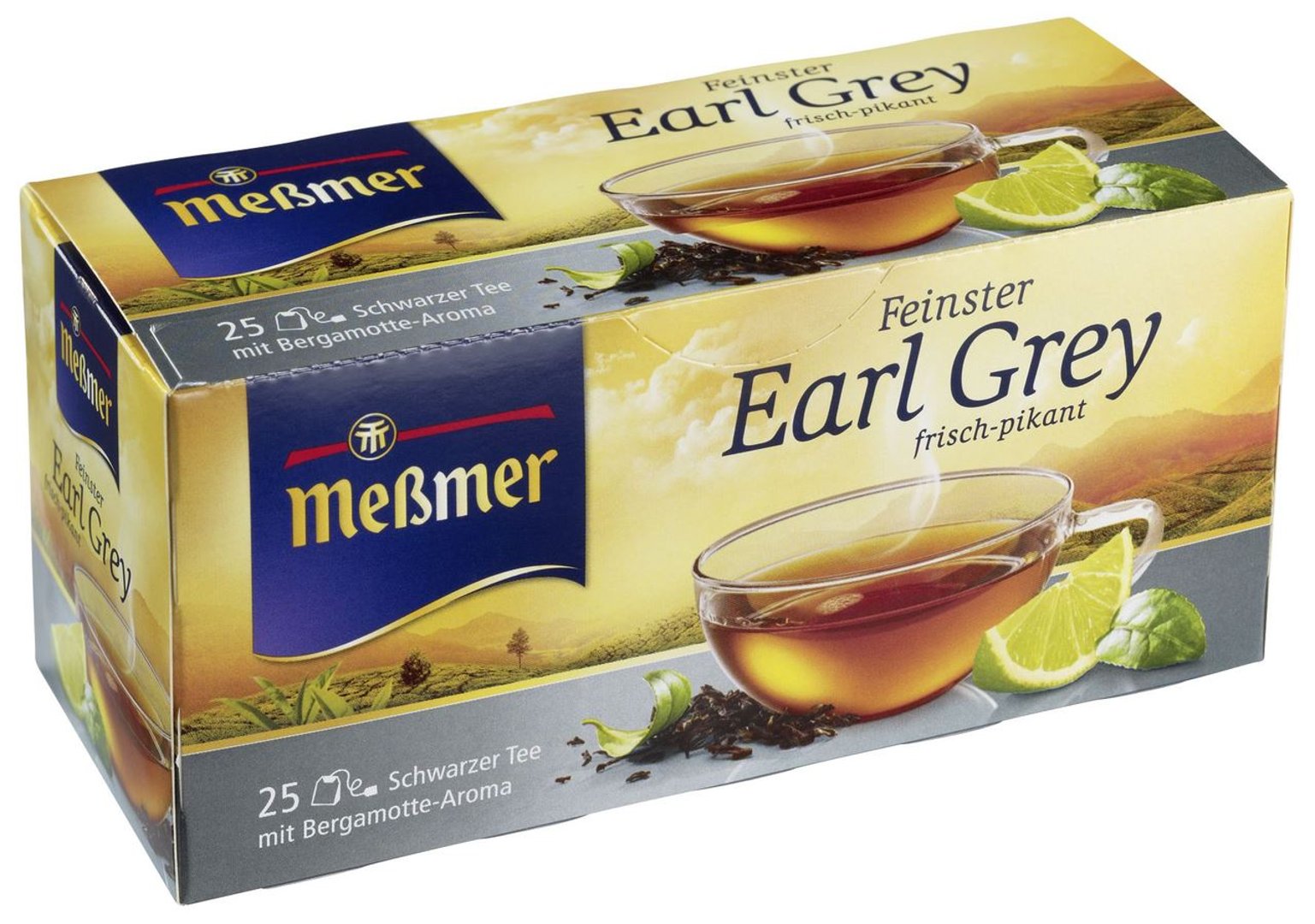MEßMER - Tee Earl Grey frisch-pikant, 25 Teebeutel - 12 x 44 g Karton