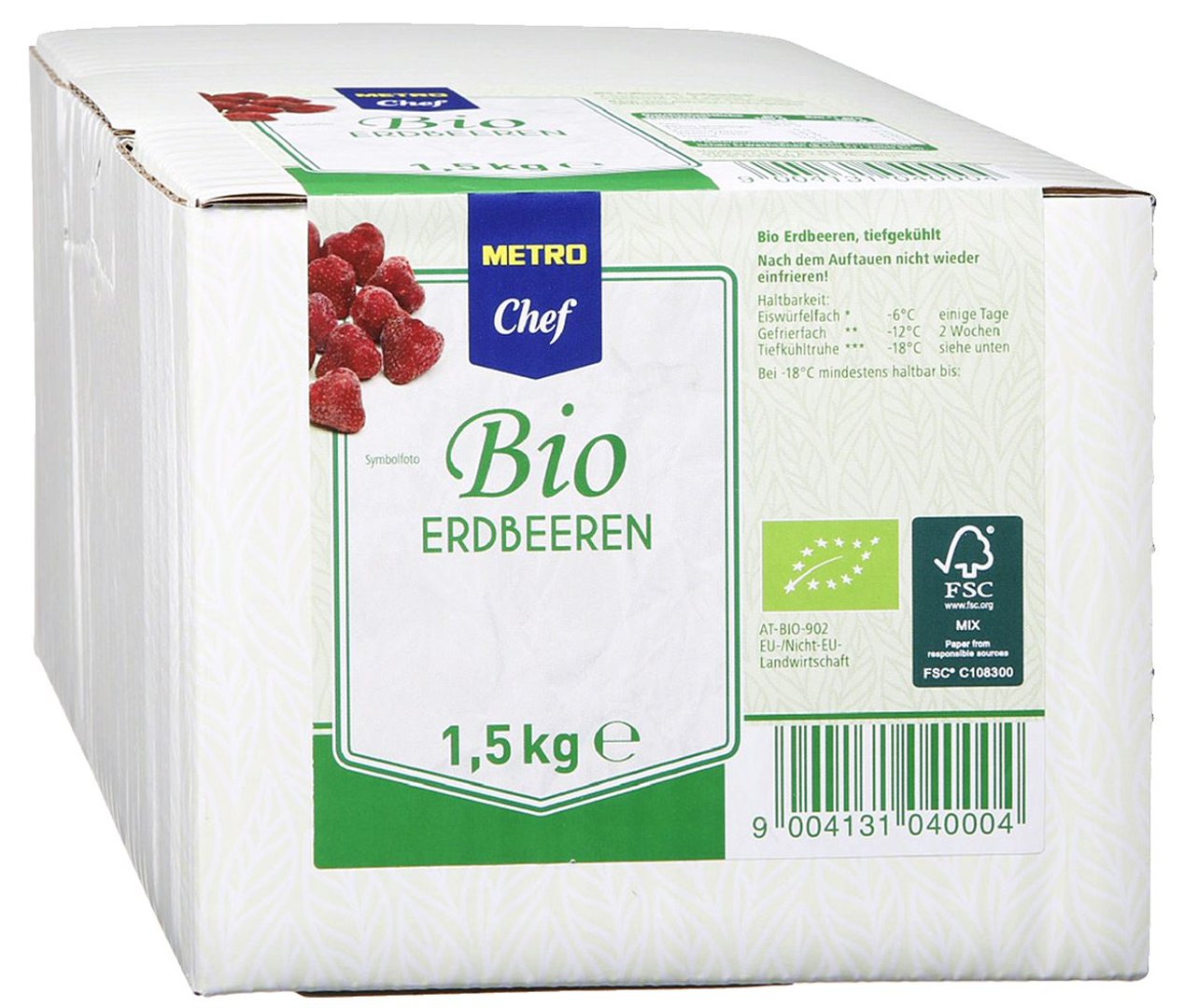 METRO Chef Bio - Erdbeeren tiefgefroren - 1,5 kg Packung