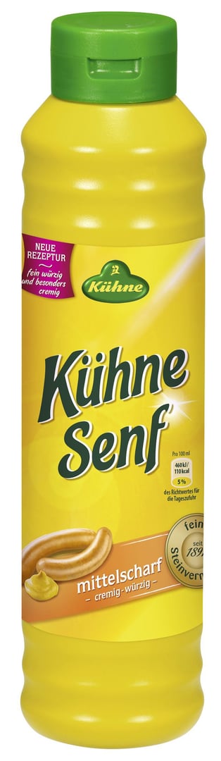 Kühne - Senf mittelscharf - 932 g Flasche