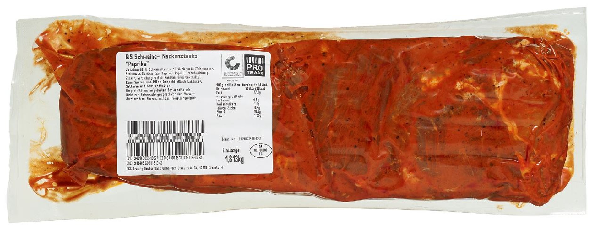 METRO Chef - QS Schweine-Nackensteaks mariniert 10 Stück vak.-verpackt - ca. 1,7 kg