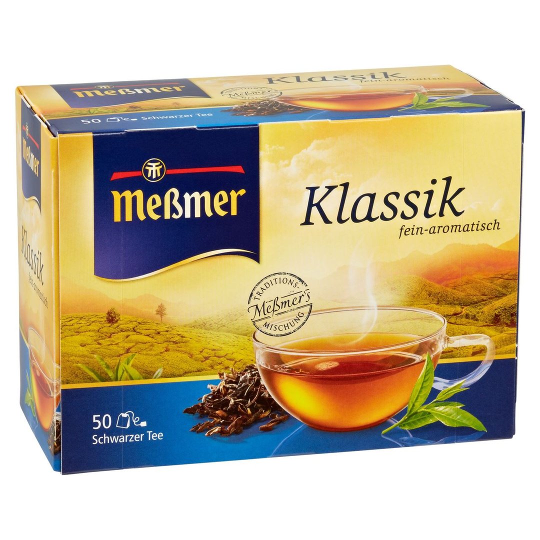 MEßMER - Klassik Schwarzer Tee, fein-aromatisch, 50 Teebeutel - 88 g Faltschachtel