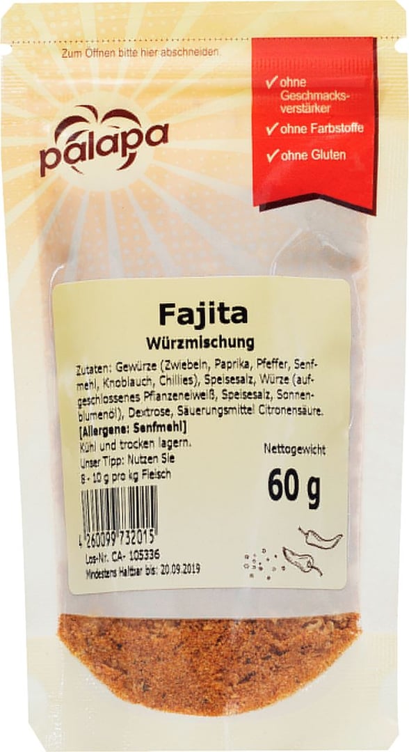 Palapa - Gewürzmischung Fajita - 12 x 60 g Karton