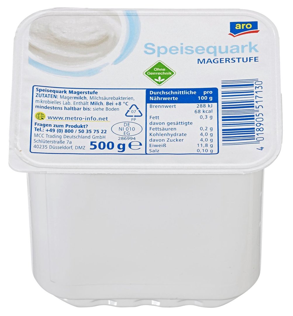 aro - Speisequark Magerstufe 0,3 % Fett - 500 g Becher