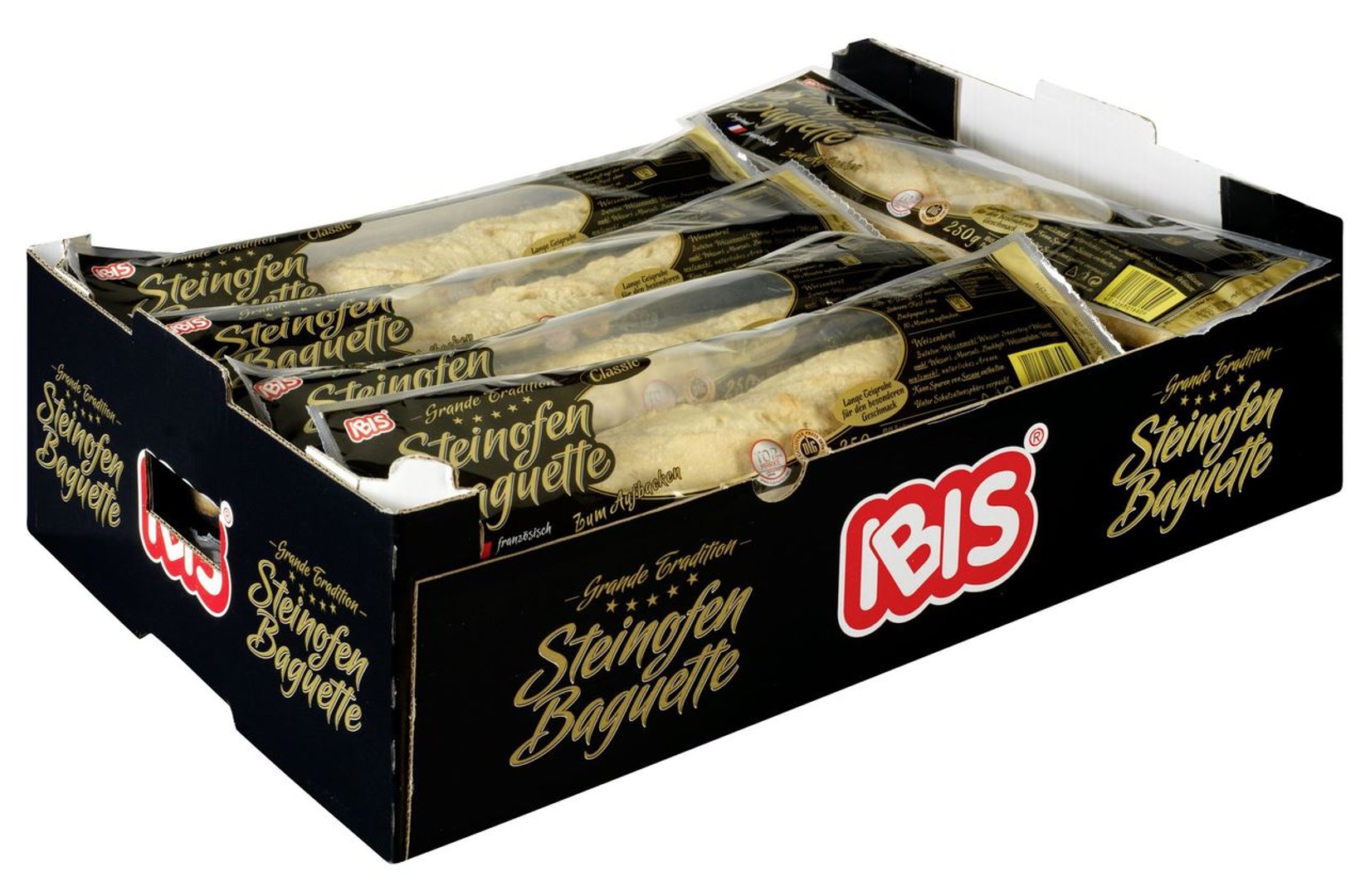 IBIS - Steinofenbaguette vorgebacken, mit Natursauerteig gebacken, mit Meersalz 15 x 250 g Packungen