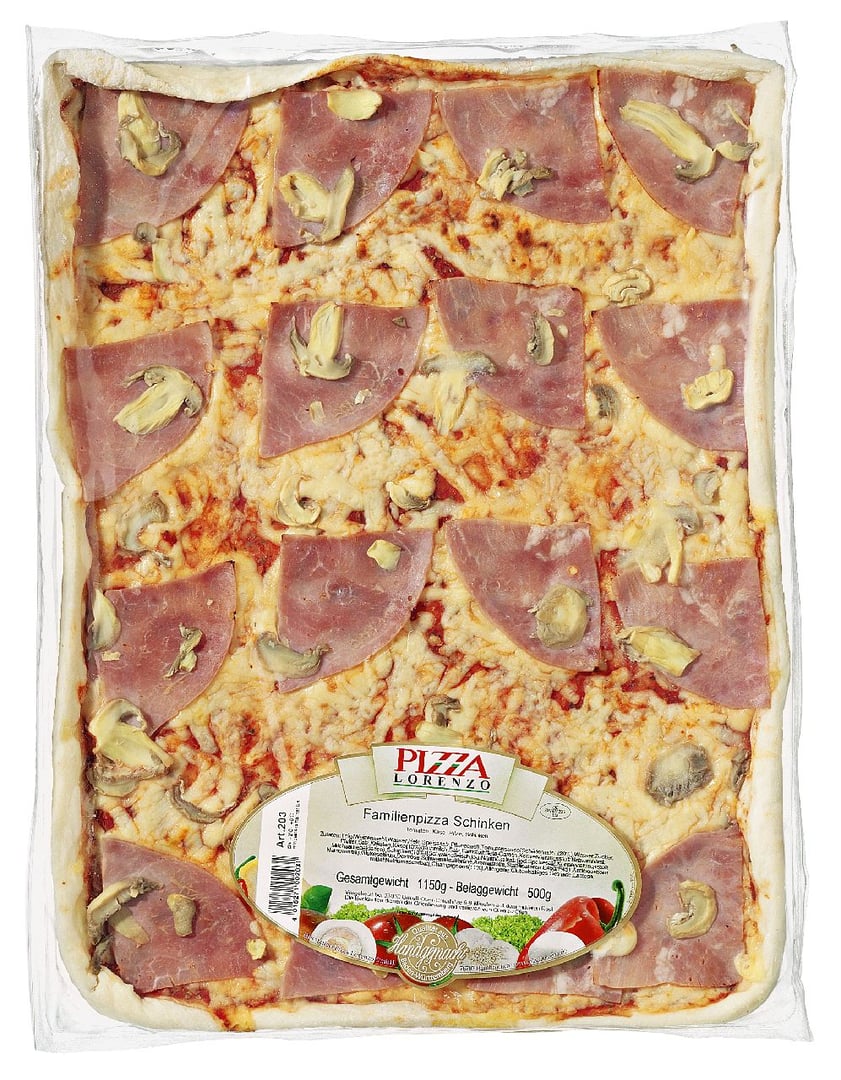 Pizza Lorenzo - Familienpizza Schinken gekühlt - 1,15 kg Packung