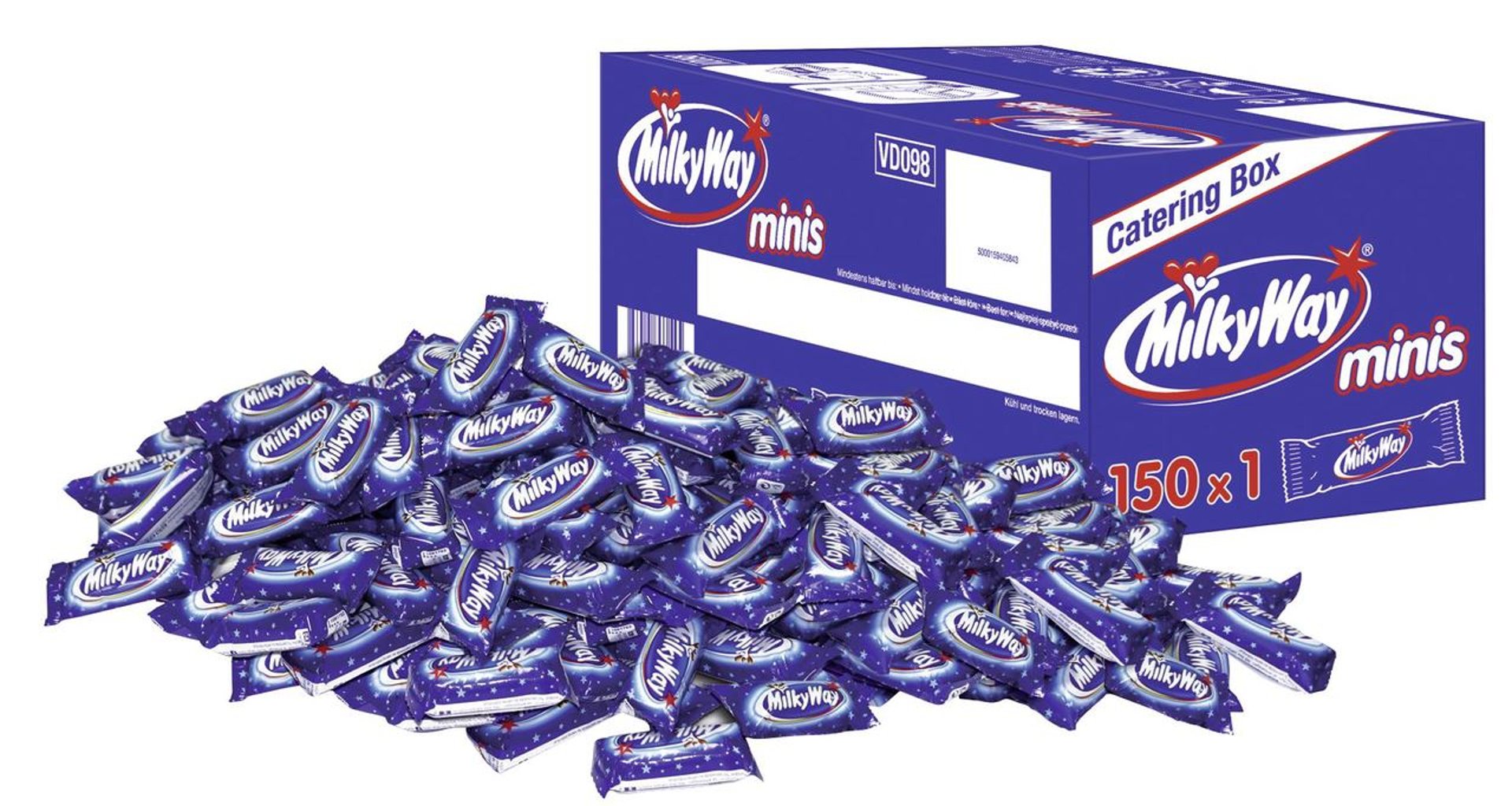 Milky Way - Schokoriegel Minis Catering Box 150 Stück à 15,5 g - 2,325 kg Karton