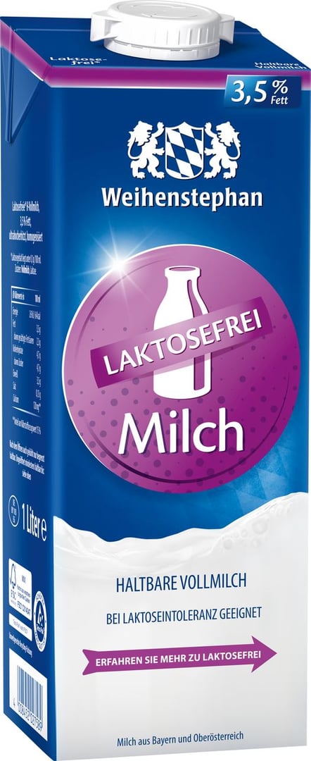Weihenstephan - H-Milch Laktosefrei, 3,5 % - 1 l