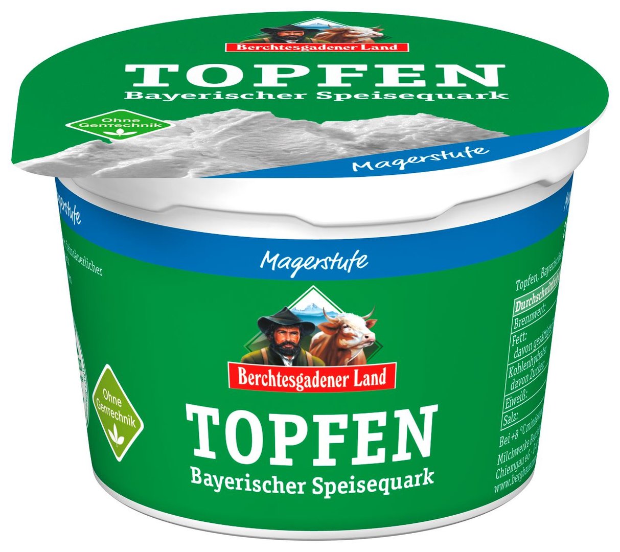 Berchtesgadener Land - Topfenquark Mager 0,2 % Fett - 1 x 250 g Becher