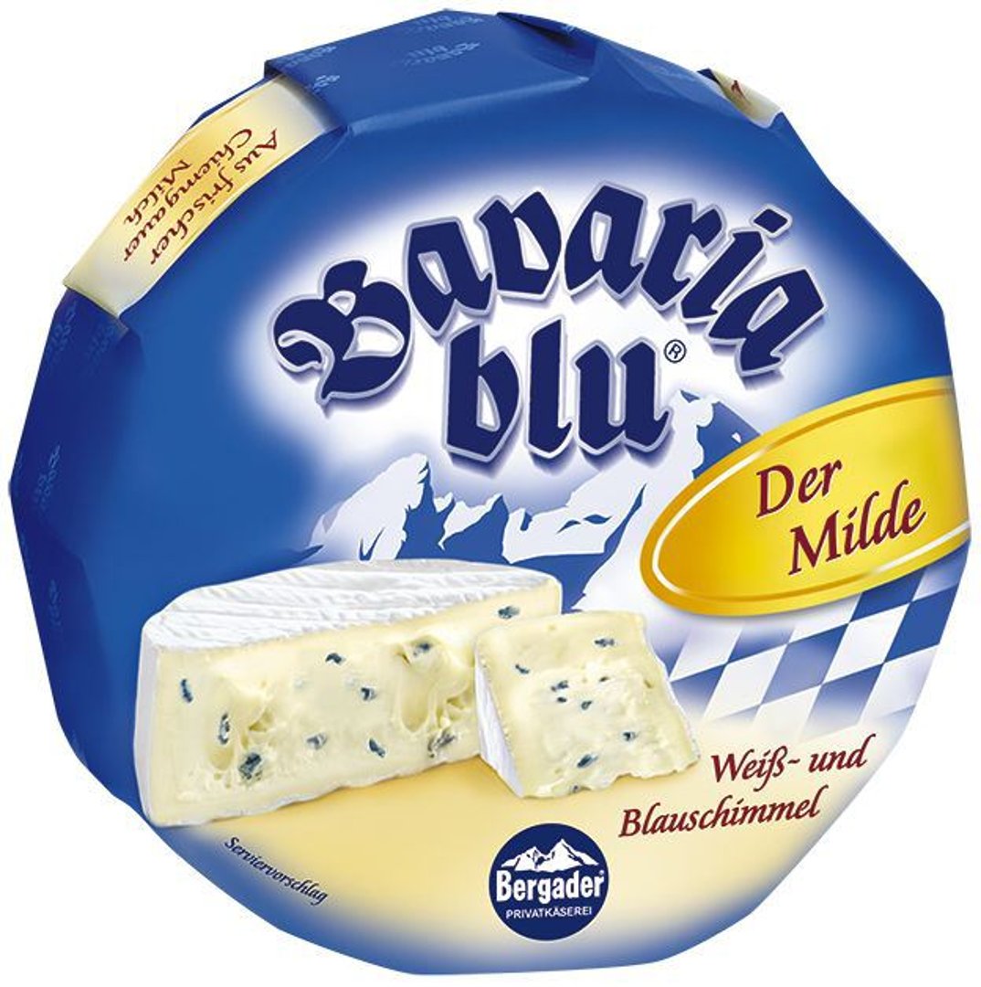 Bavaria blu - der Milde Weichkäse mit Weiß- & Blauschimmel, 72 % Fett i. Tr. - 6 x 350 g Packungen