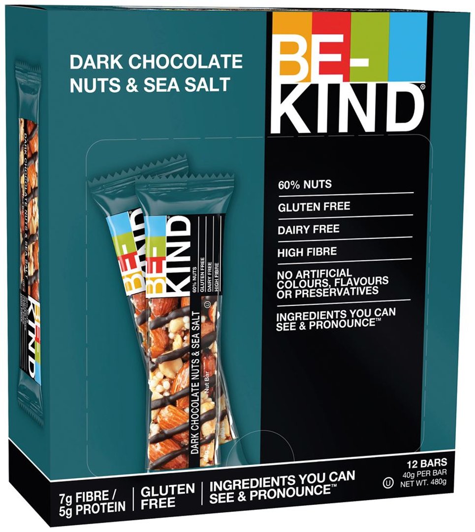 Be Kind - Riegel Tray Dark Chocolate Nuts & Sea Salt - 480 g Tray