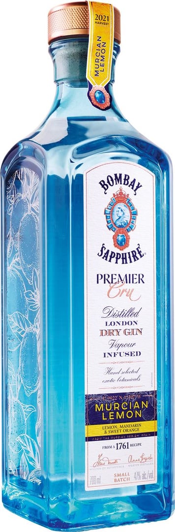 Bombay Sapphire - Premier Cru Murcian Lemon Gin 47 % Vol. - 700 ml Flasche