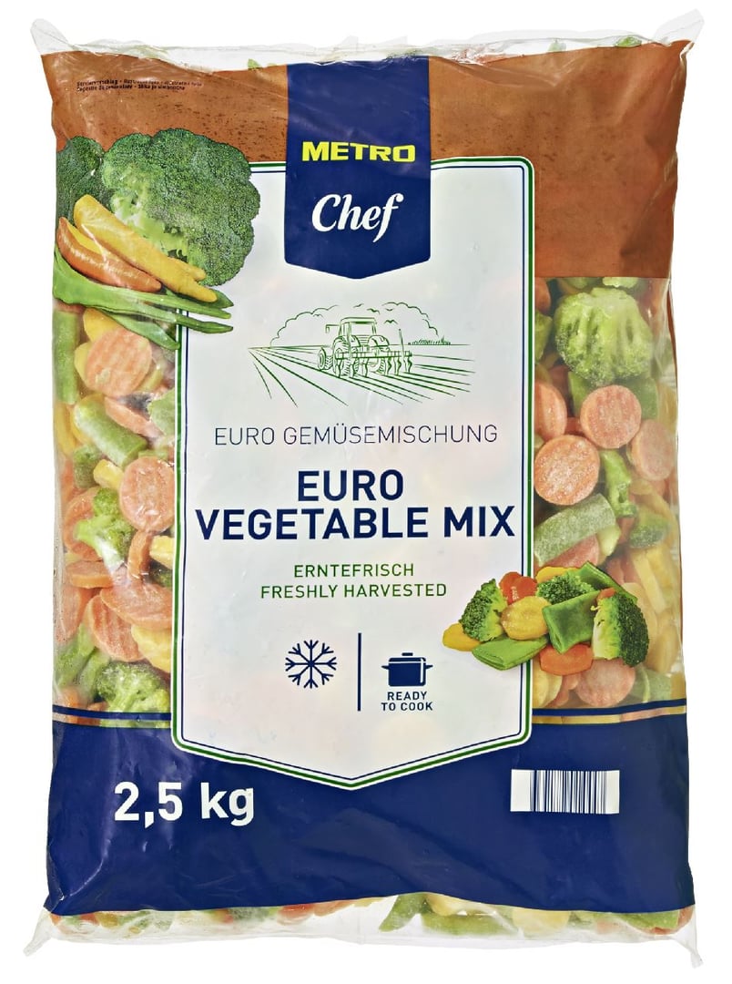 METRO Chef - Euro-Mix Gemüsemischung tiefgefroren - 2,5 kg Beutel