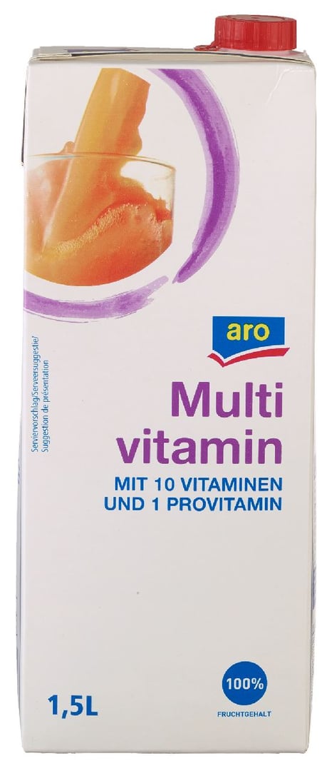 aro - Multivitaminsaft 100 % Fruchtgehalt Pfandfrei - 8 x 1,5 l Packungen