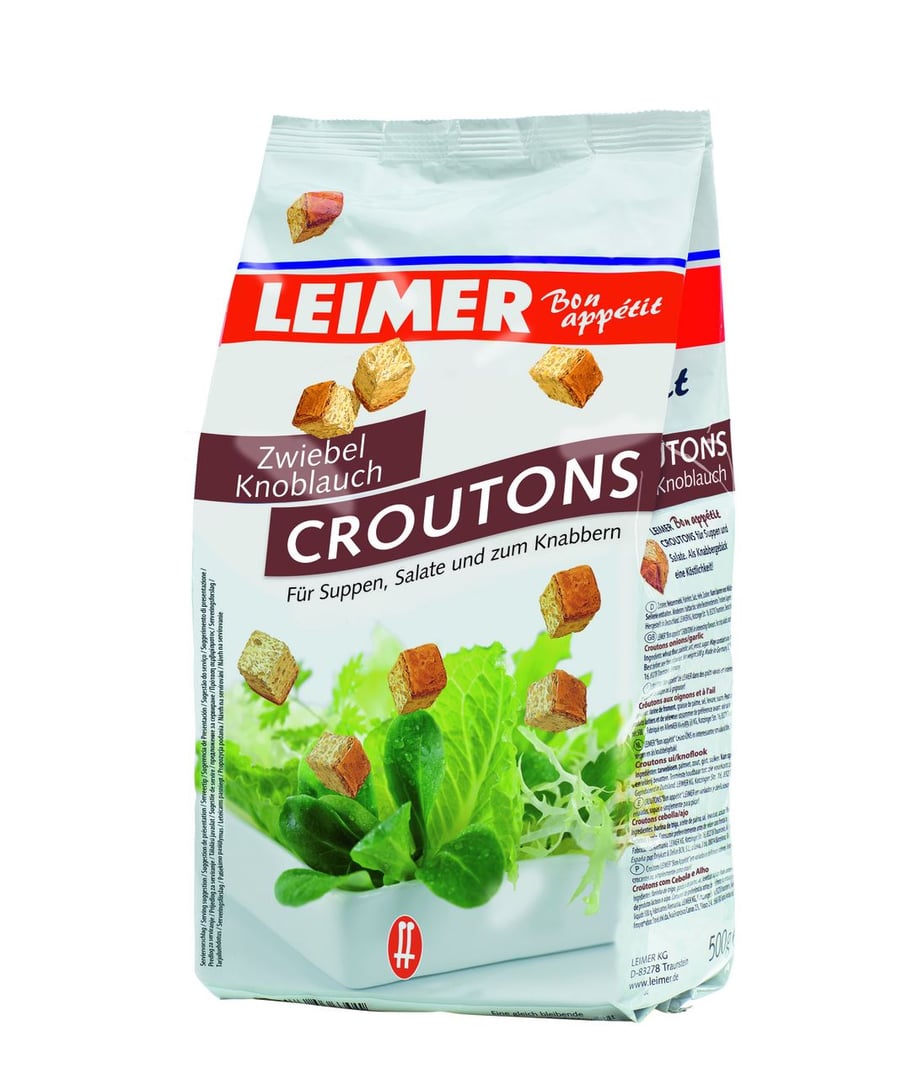 Leimer - Bon appétit Croutons Zwiebel/Knoblauch ZWIEBEL KNOBLAUCH - 500 g Beutel