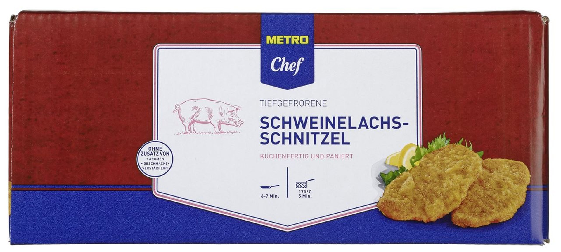 METRO Chef - Schweine Lachsschnitzel tiefgefroren, paniert, - 40 Stück à  200 g ca. 8 kg Karton