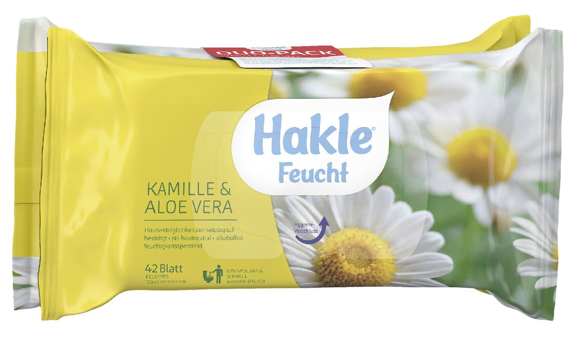 Hakle Feuchttücher Kamille & Aloe Vera, 2 x 42 Stück - 6er Tray