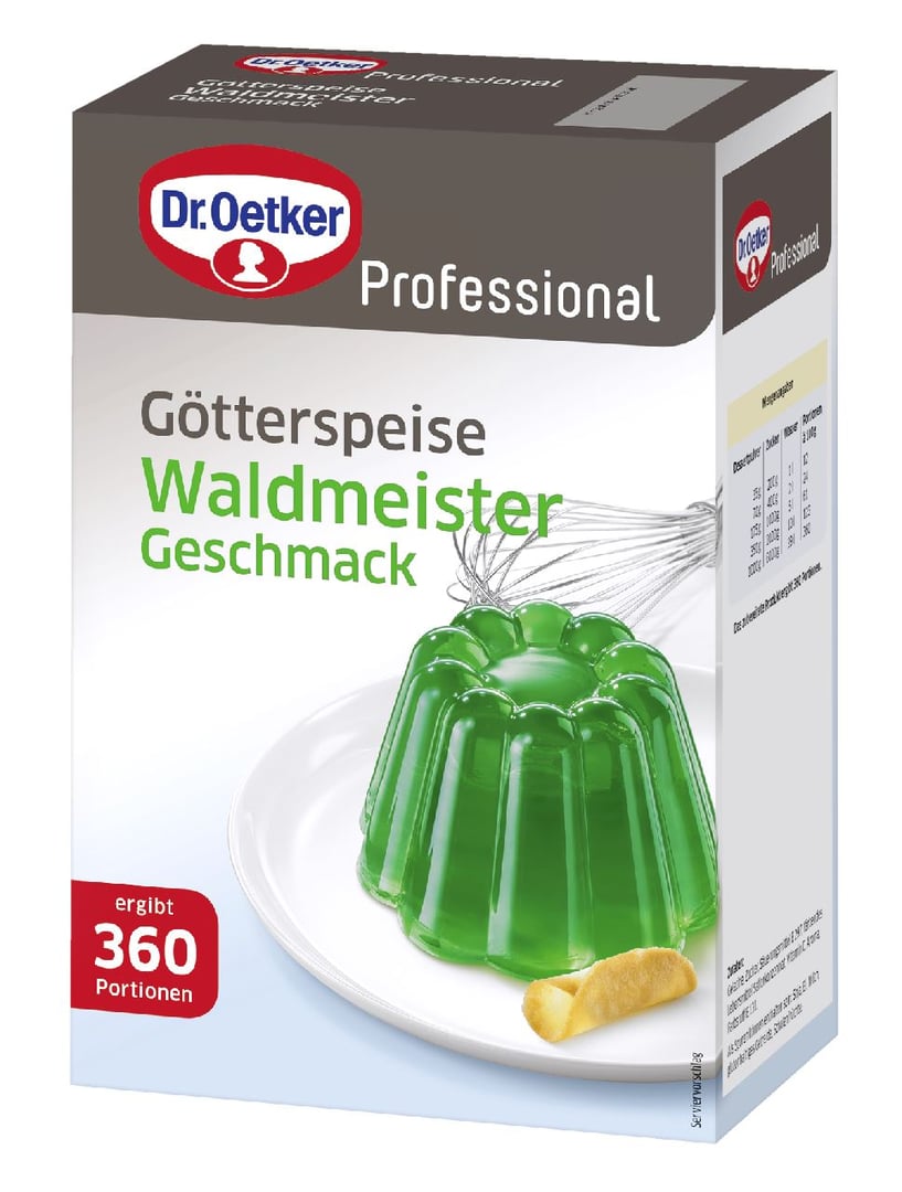 Dr. Oetker Professional - Dessertpulver Götterspeise Waldmeister-Geschmack - 6 x 1 kg Packungen
