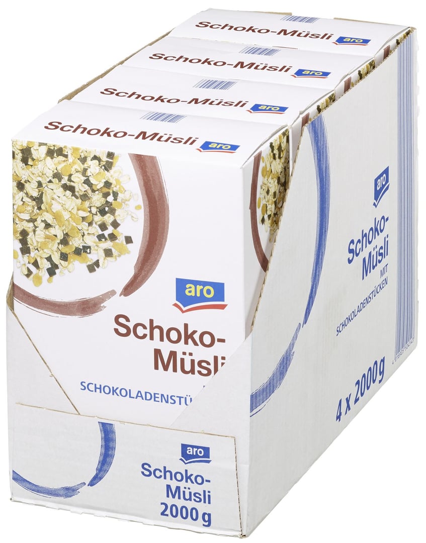 aro - Schokomüsli mit Schokoladenstückchen 4 x 2 kg Faltschachteln