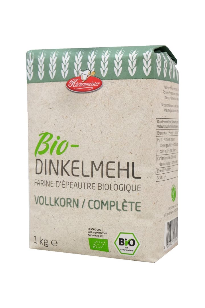 Küchenmeister Bio Dinkelvollkornmehl - 1 kg Beutel