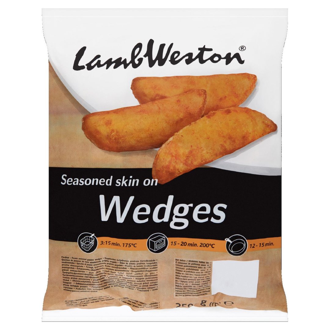 Lamb Weston - Seasoned skin on Wedges tiefgefroren, gewürzt 2,5 kg Beutel
