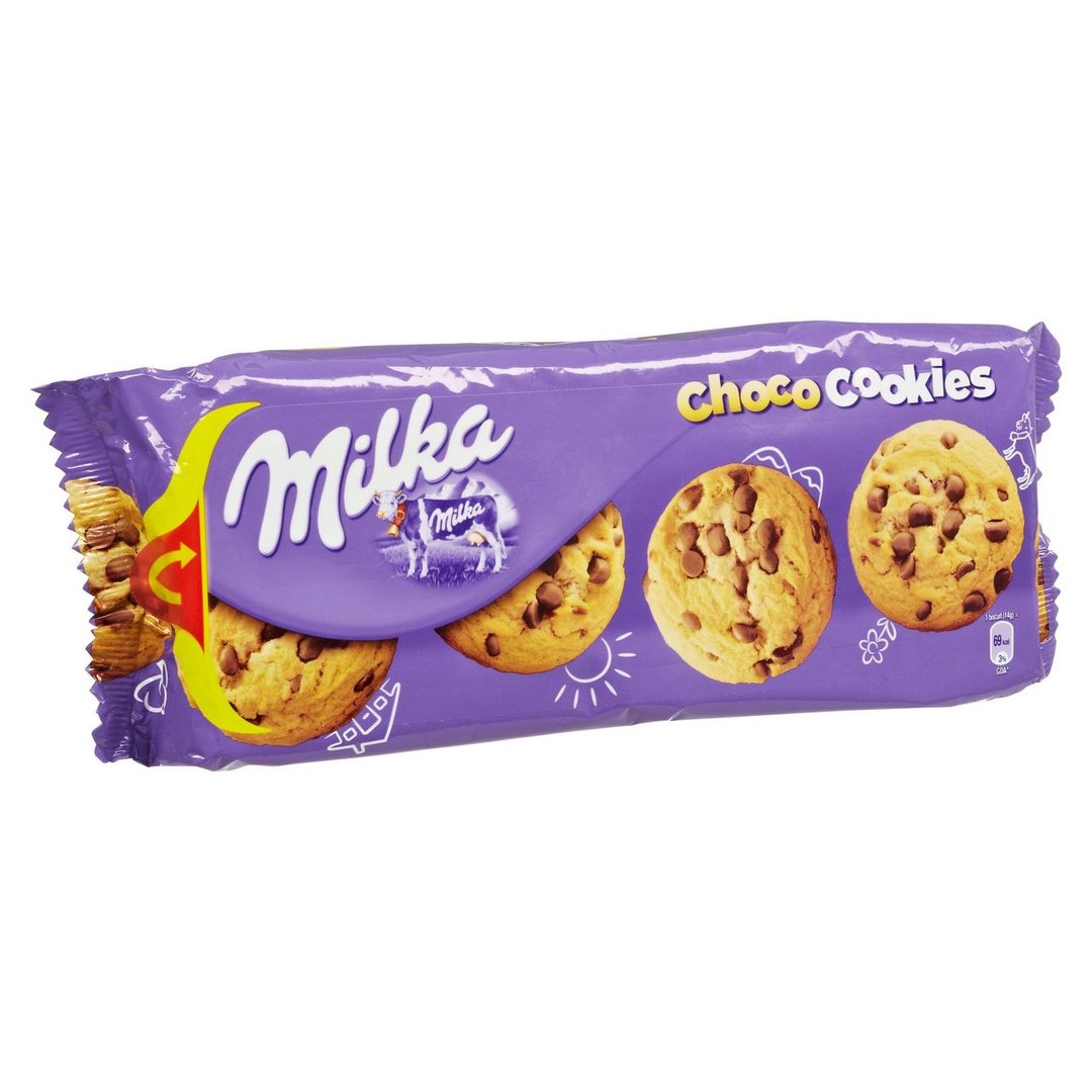 Milka - Choco Cookies Weizenkekse mit Alpenmilchschokoladenstückchen (35 %) 168 g Beutel