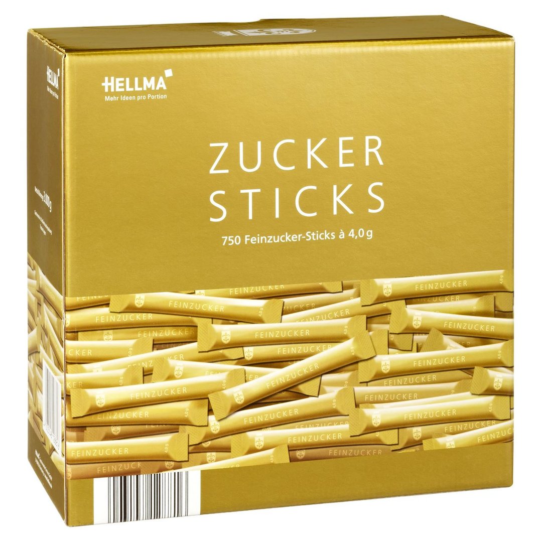 Hellma - Goldline Zuckersticks Einzelportionen 750 Stück á 4 g 3 kg Karton
