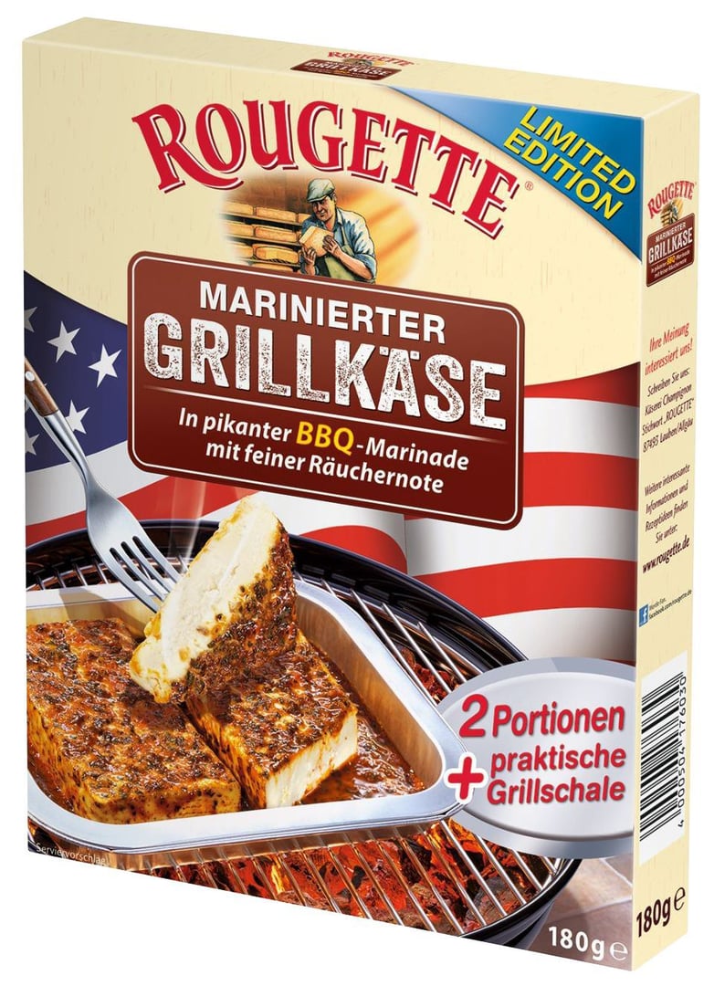 Rougette - Marinierter Grillkäse BBQ 55 % Fett - 1 x 180 g Schachtel