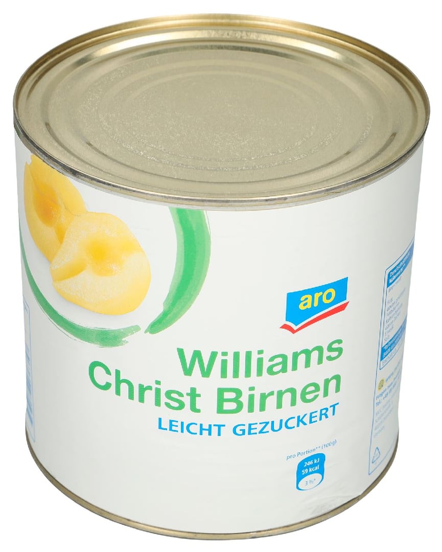 aro - Williams Christ Birnen halbe Frucht, leicht gezuckert - 2,65 l Dose