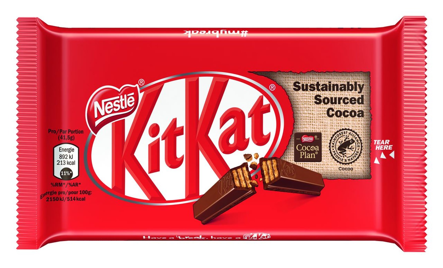 KitKat - Nestlé Kit Kat Classic Knusperwaffel in Milchschokolade (67,2 %) 42 g Paket