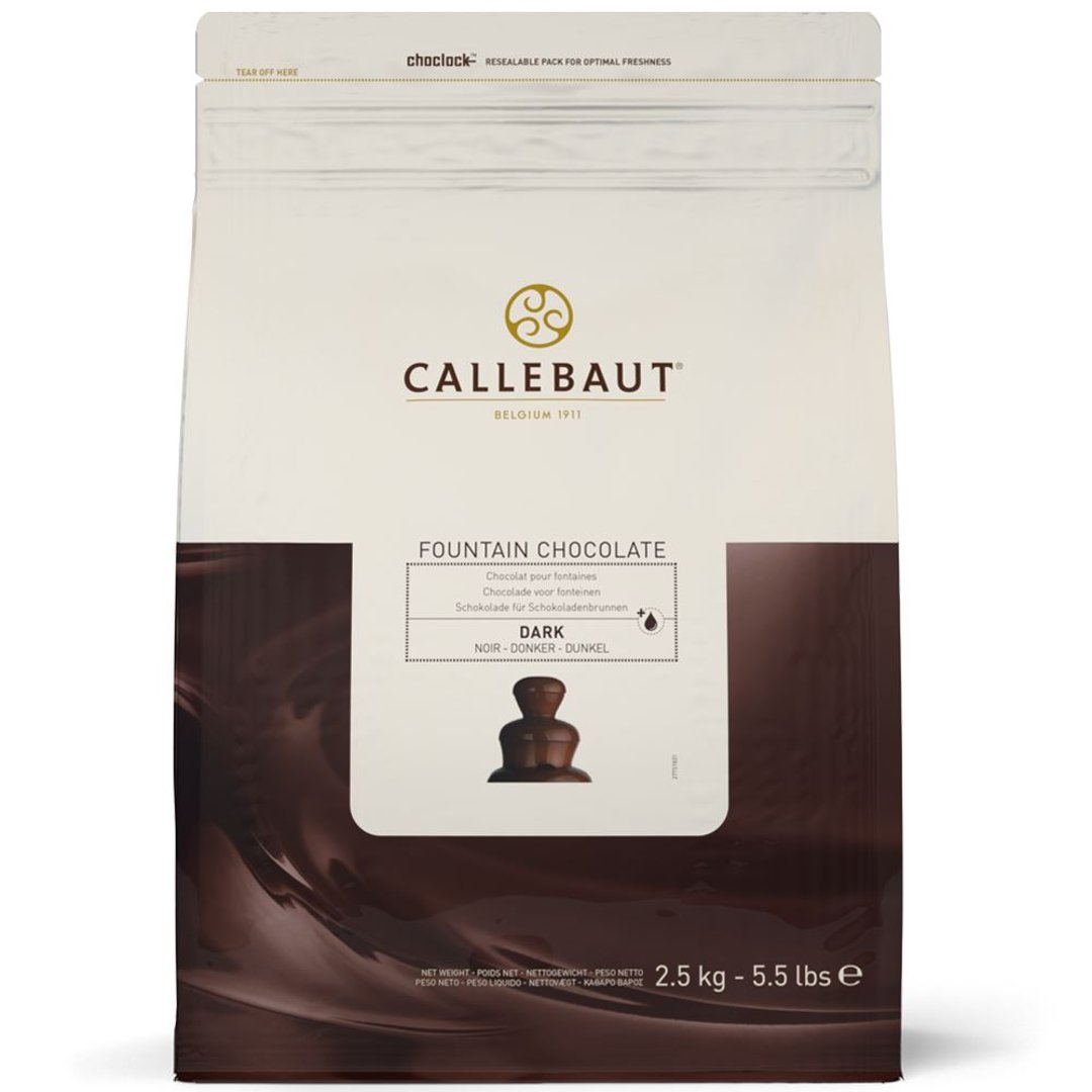 Callebaut - Finest Belgian Chocolate Schokofontäne Dunkle Schokolade - 1 x 2,5 kg Beutel