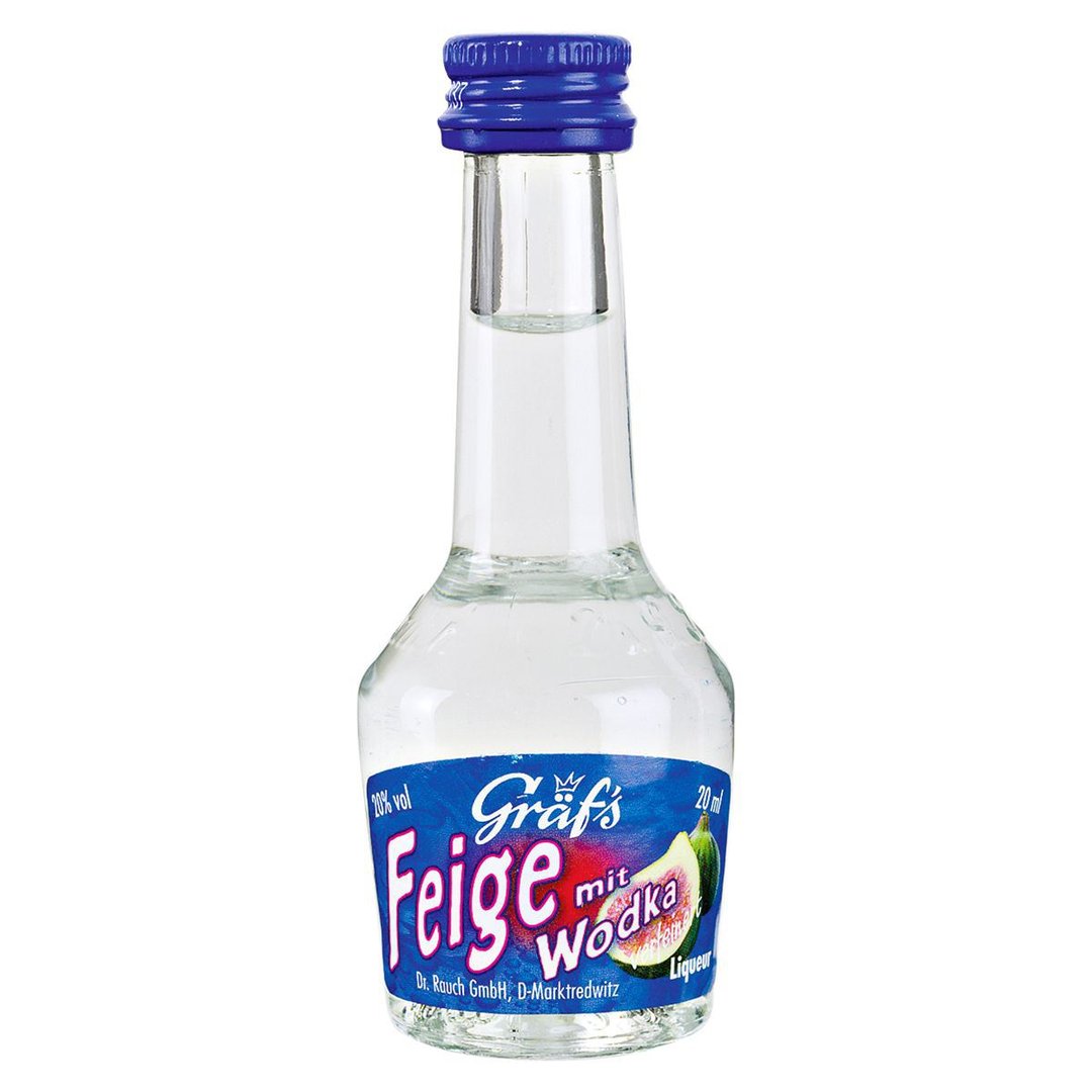 Gräf's Party Minis Feige mit Wodka Exotischer Liqueur 20 % Vol., 25 Flaschen à 20 ml - 500 ml Packung