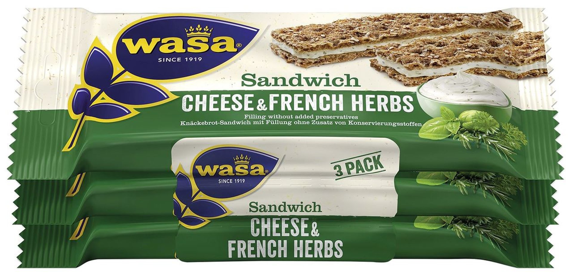 Wasa - Sandwich Kräuter 3 Stück á 30 g Packung