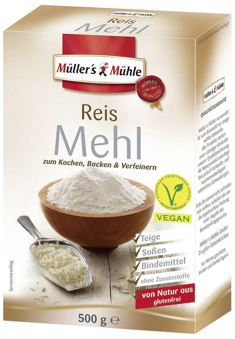 Müller's Mühle Reismehl fein 8 x 500 g Faltschachteln