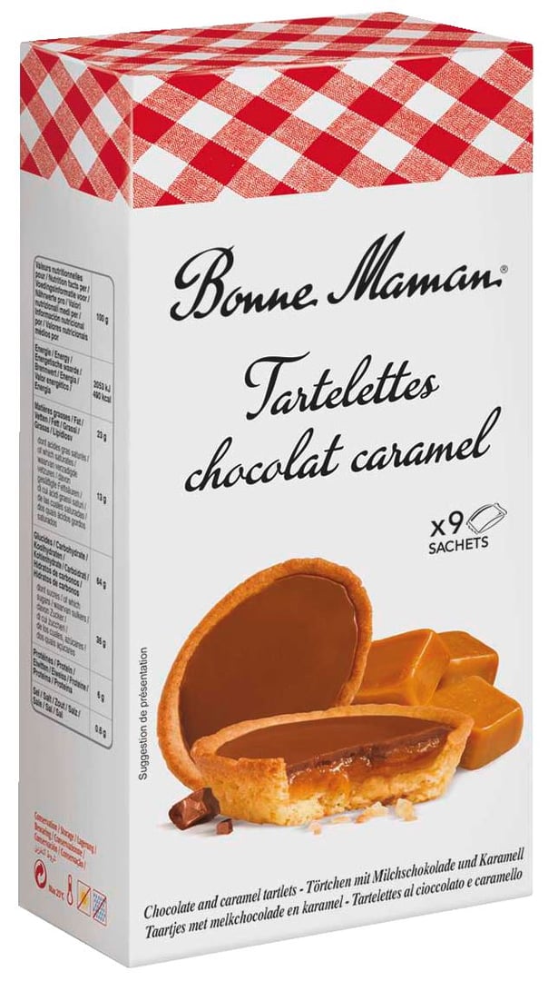 Bonne Maman - Tartelettes Chocolat Caramel Feingebäcktörtchen, einzeln verpack - 135 g Schachtel