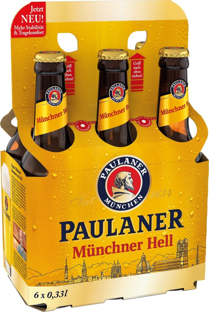 Paulaner - Münchner hell Glas - 6 x 330 ml Flasche