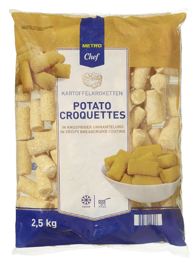METRO Chef - Kartoffelkroketten lang tiefgefroren - 2,5 kg Beutel