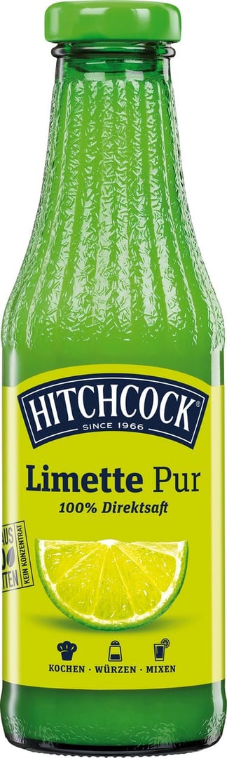 Hitchcock - Limettensaft Pur Glas - 6 x 500 ml Karton