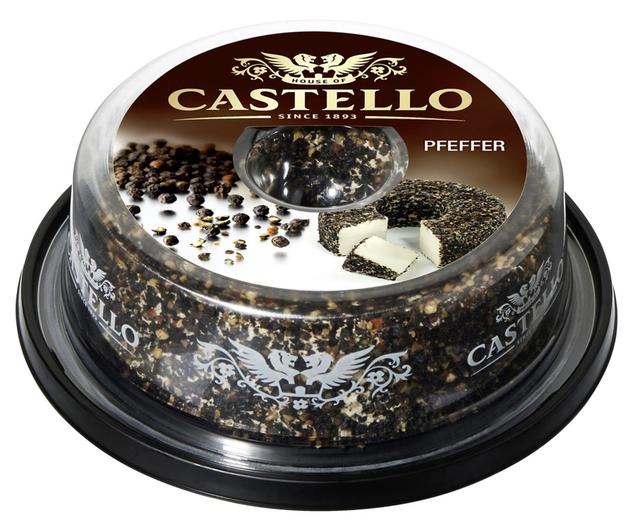 Castello - Frischkäsekranz Pfeffer Doppelrahmstufe, 69 % Fett 125 g Packung
