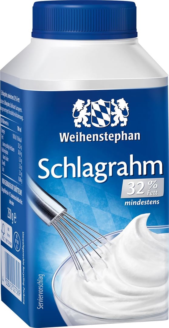 Weihenstephan - Schlagrahm 32 % Fett gekühlt - 250 g Flasche